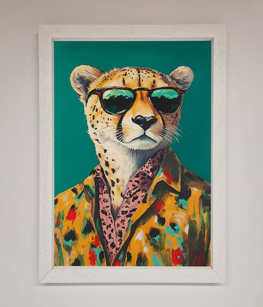 Cheetah With Sunglasses Framed Print