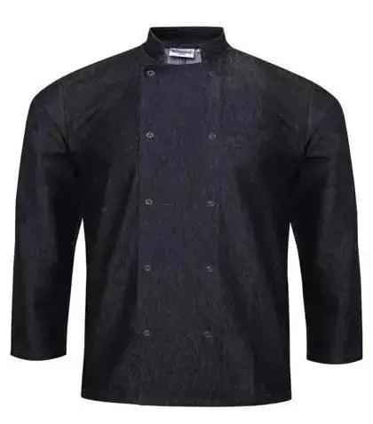 Chef Jacket Long Sleeve Denim Grey and Black