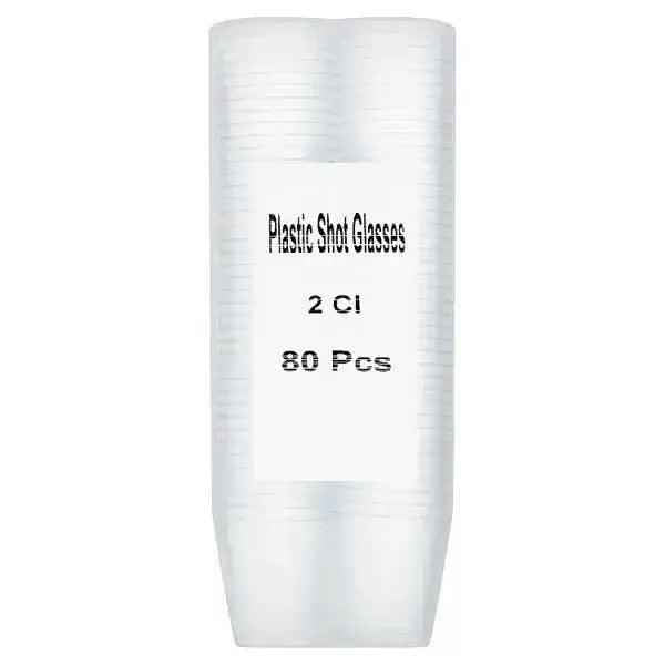 Chef's Larder 80 Clear Plastic Shot Glasses 2cl