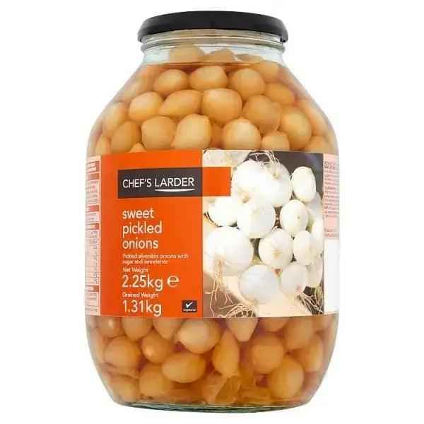 Chef's Larder Sweet Pickled Onions 2.25kg (Drained Weight 1.31kg)