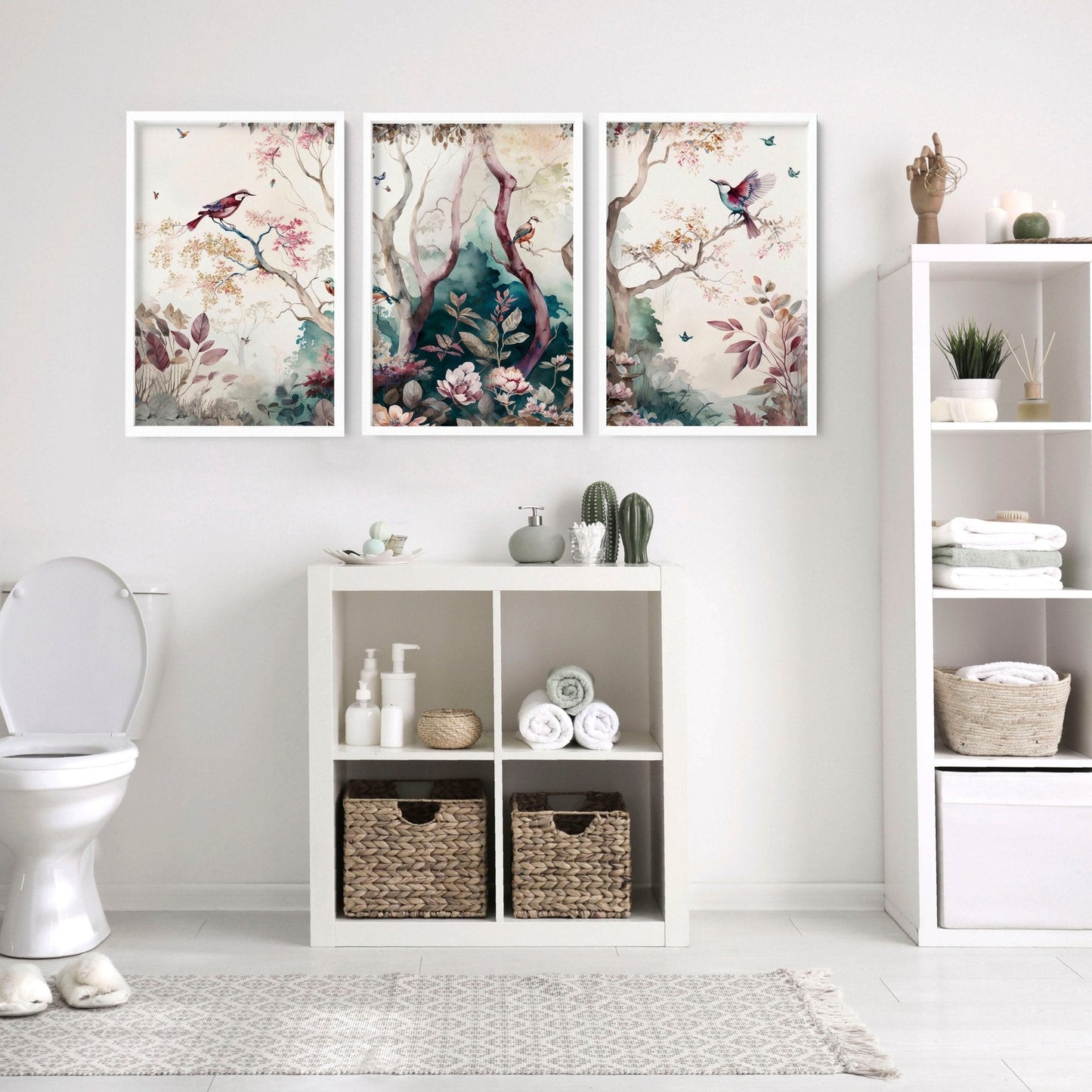 Bathroom Wall decoration | set of 3 Chinoiserie wall prints