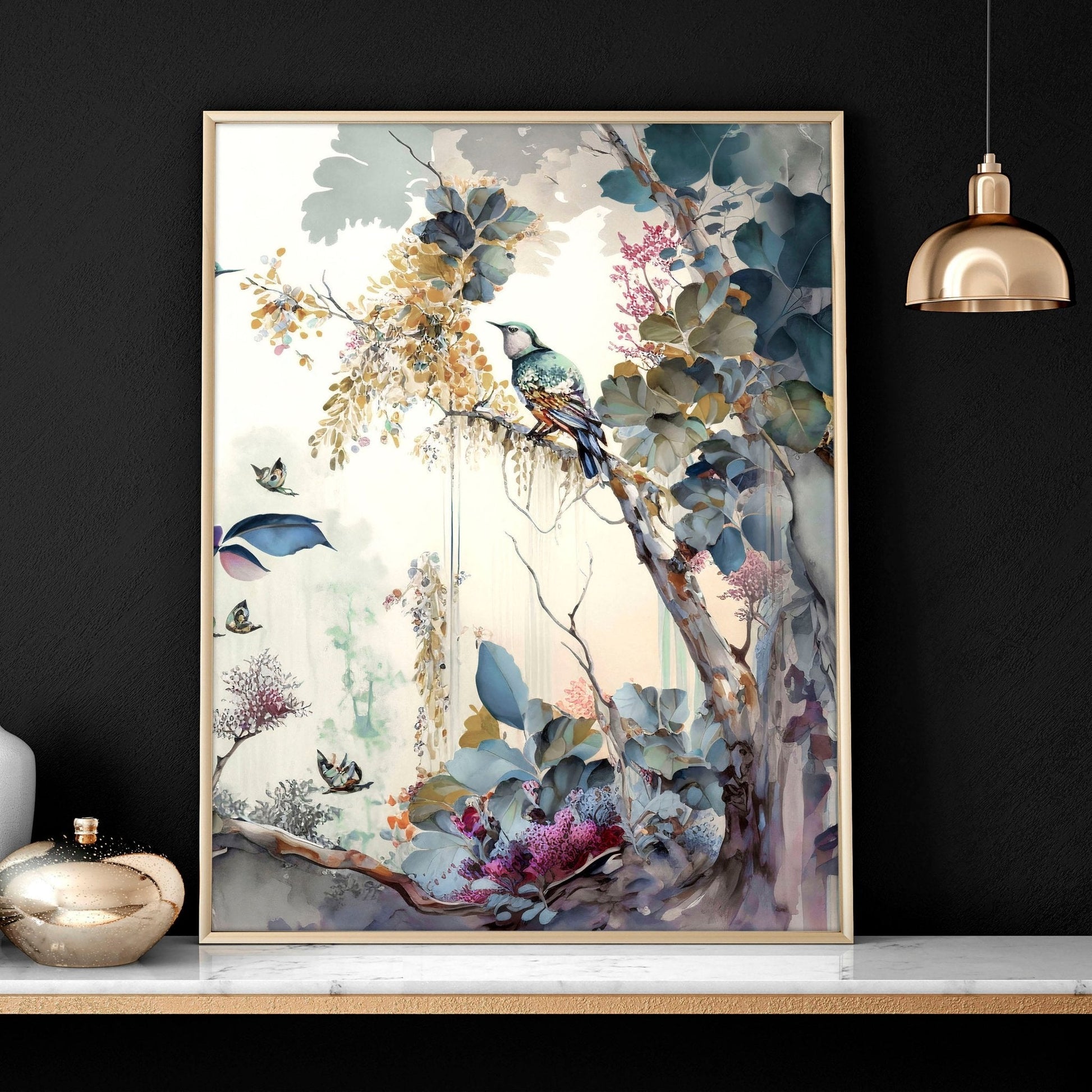 Living room wall art decor | set of 3 Chinoiserie wall art prints