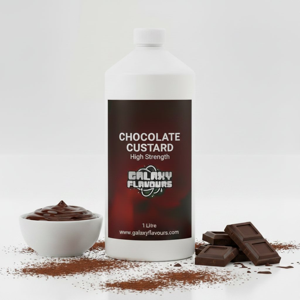 Chocolate Custard Food Flavouring - Professional High Strength - 1 Litre