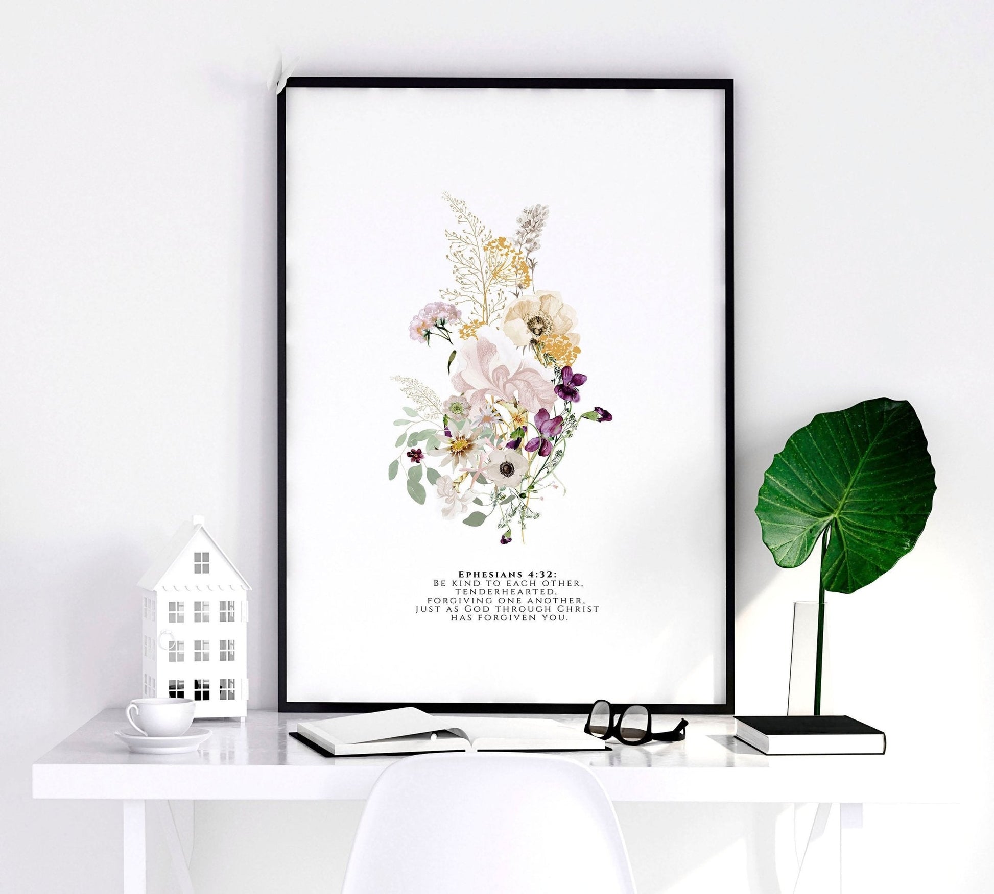 Christian art modern for bedroom | set of 3 wall art prints