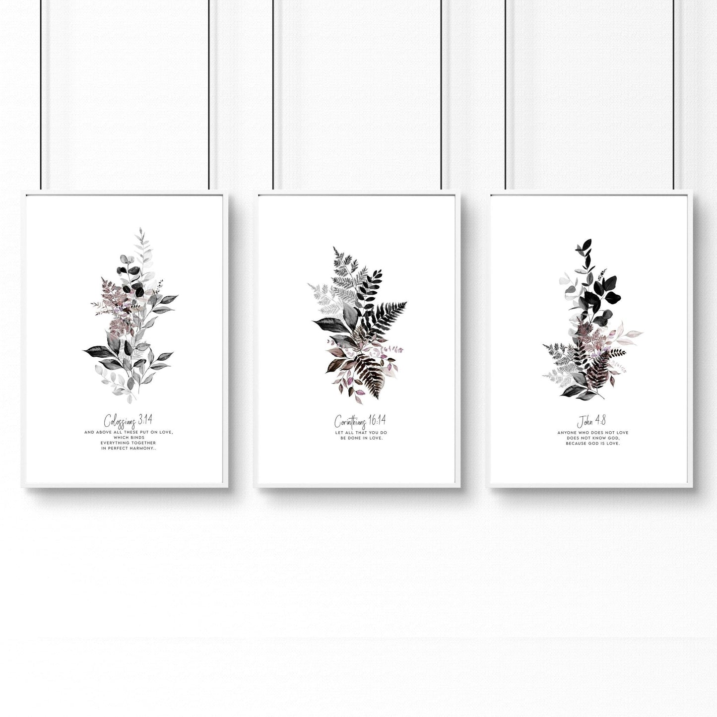 Christian artwork | Set of 3 framed wall art