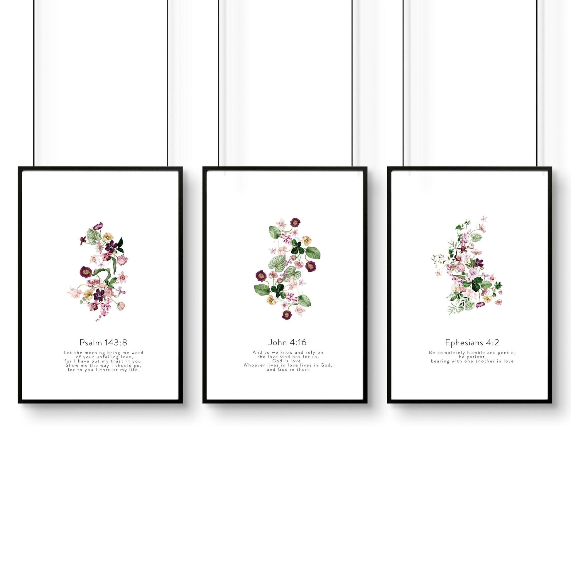 Large art for living room | set of 3 Christian wall art prints