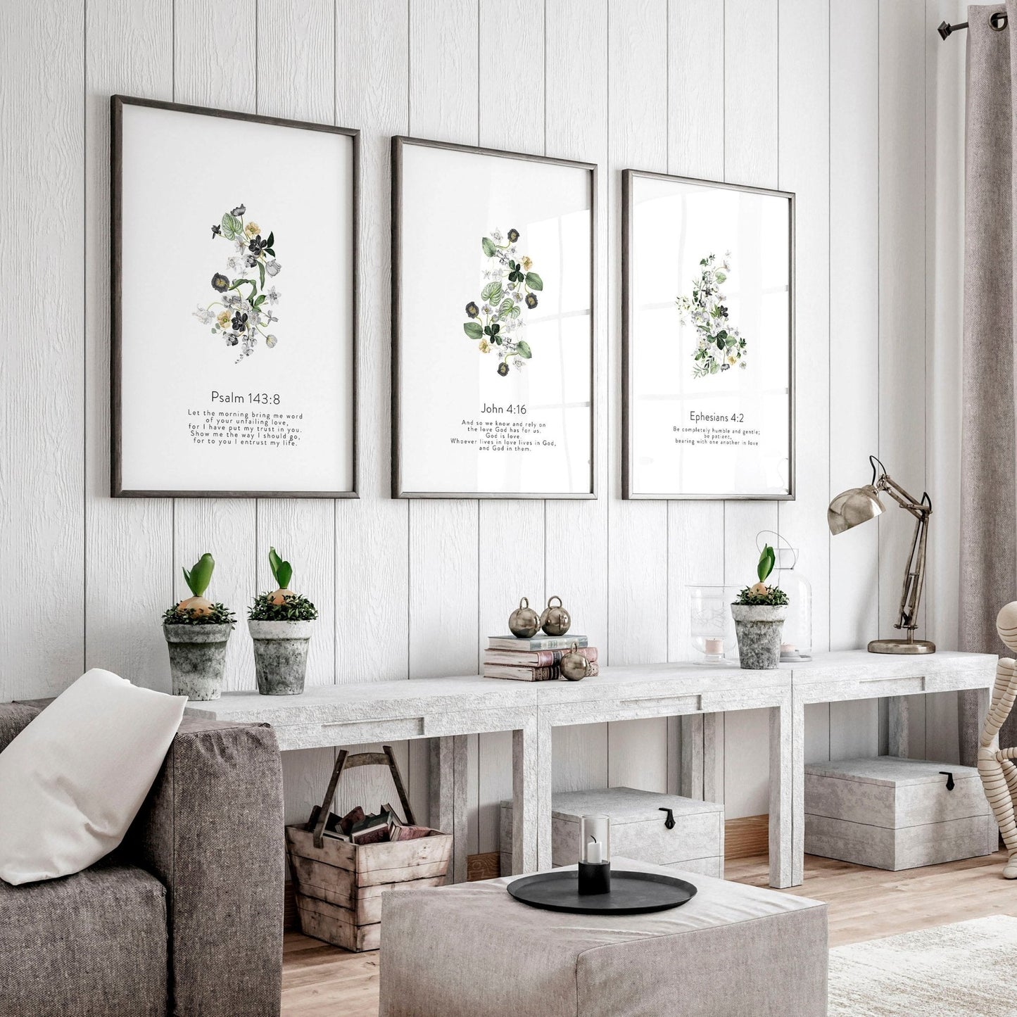 Living room wall prints | set of 3 Christian wall art prints