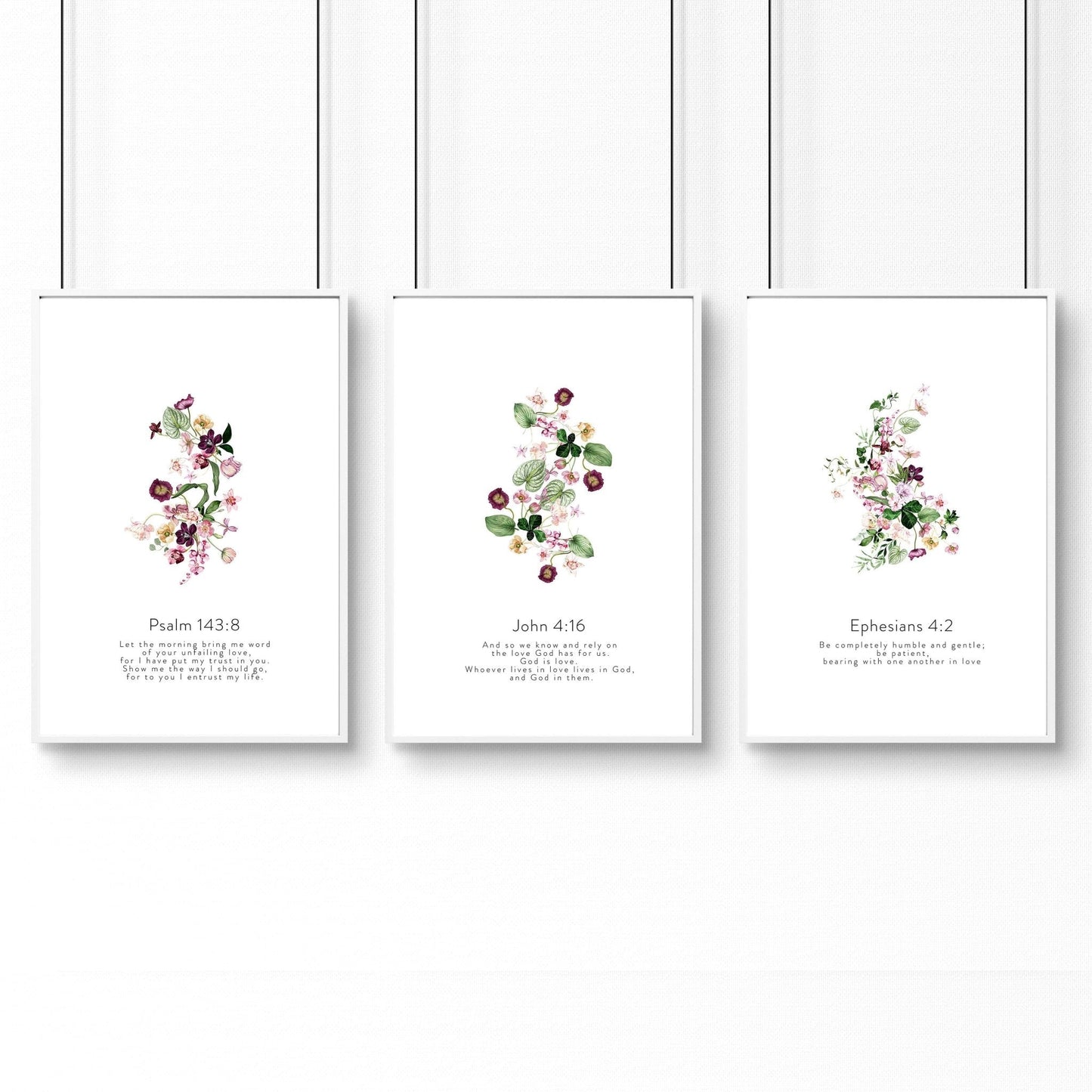 Christian religious posters for bedroom | set of 3 wall art prints