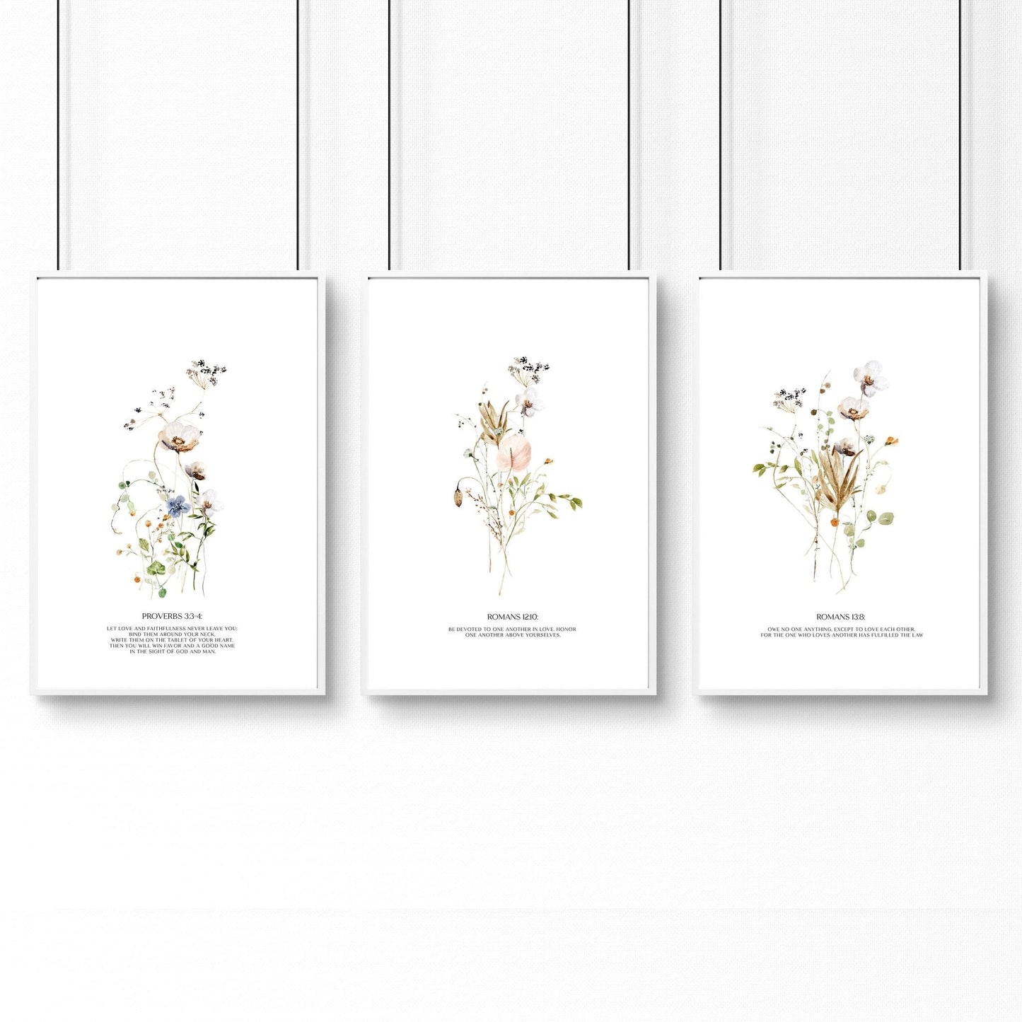 Set of 3 pictures for hallway | set of 3 Christian wall art prints