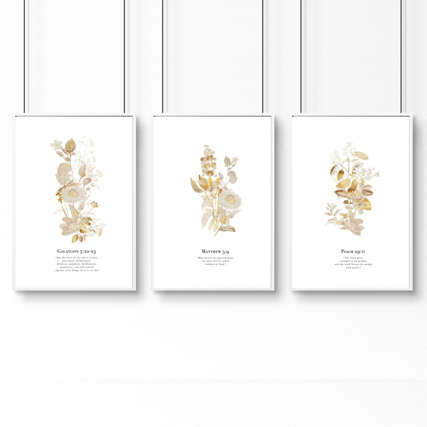 Bible quote wall art | set of 3 Christian wall art prints