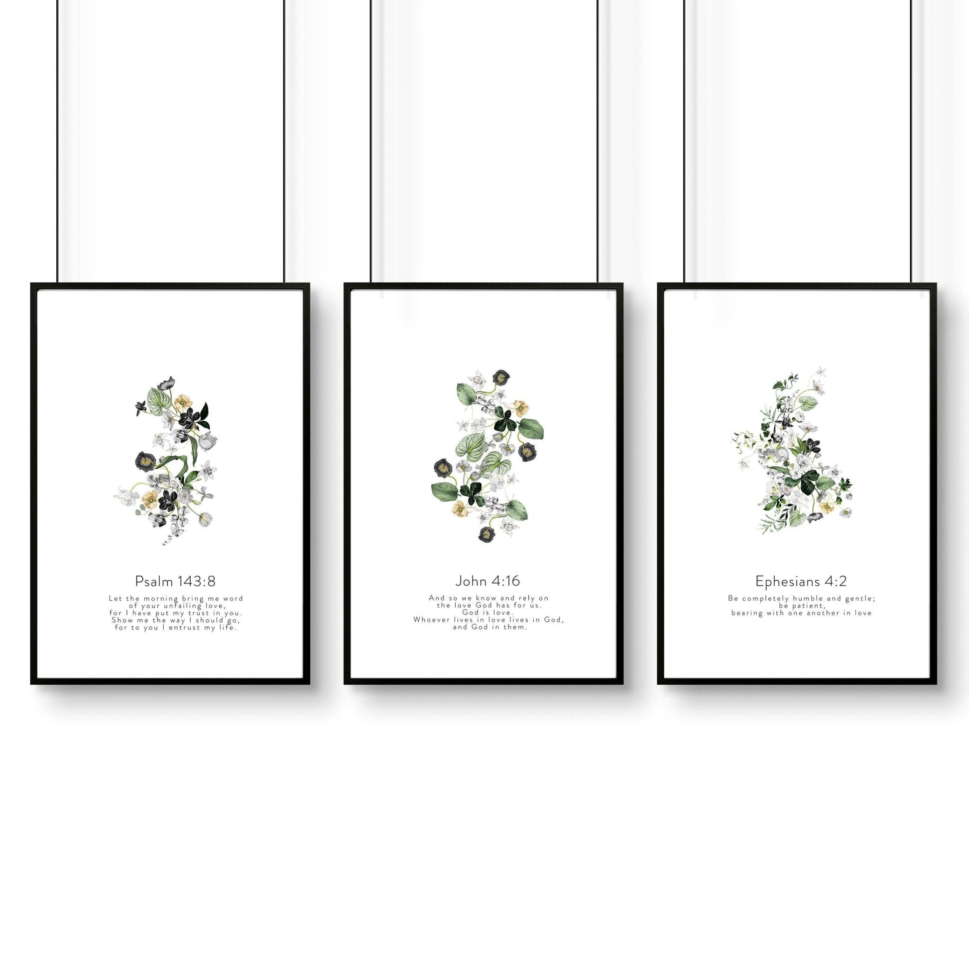 Bible wall art for bedroom | set of 3 wall art prints