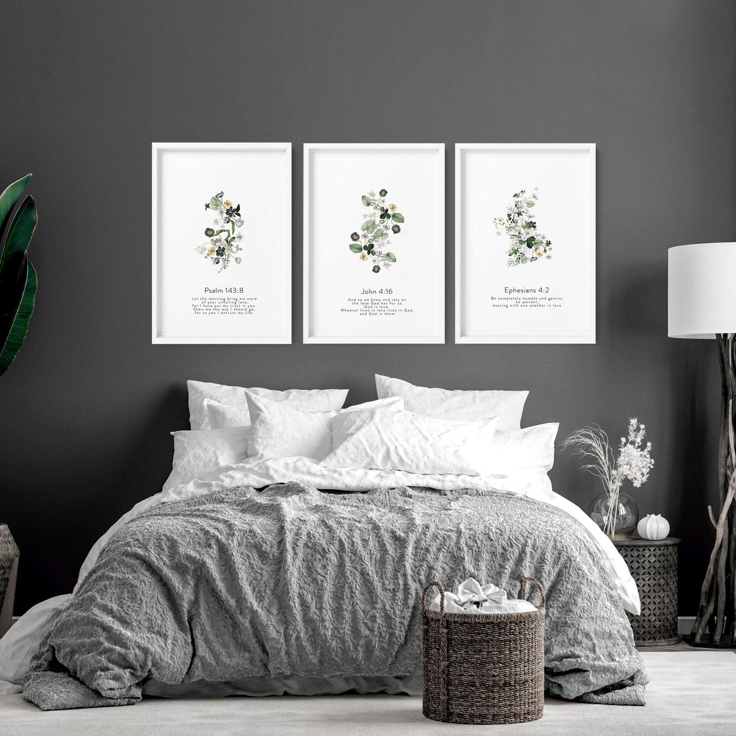 Bible wall art for bedroom | set of 3 wall art prints