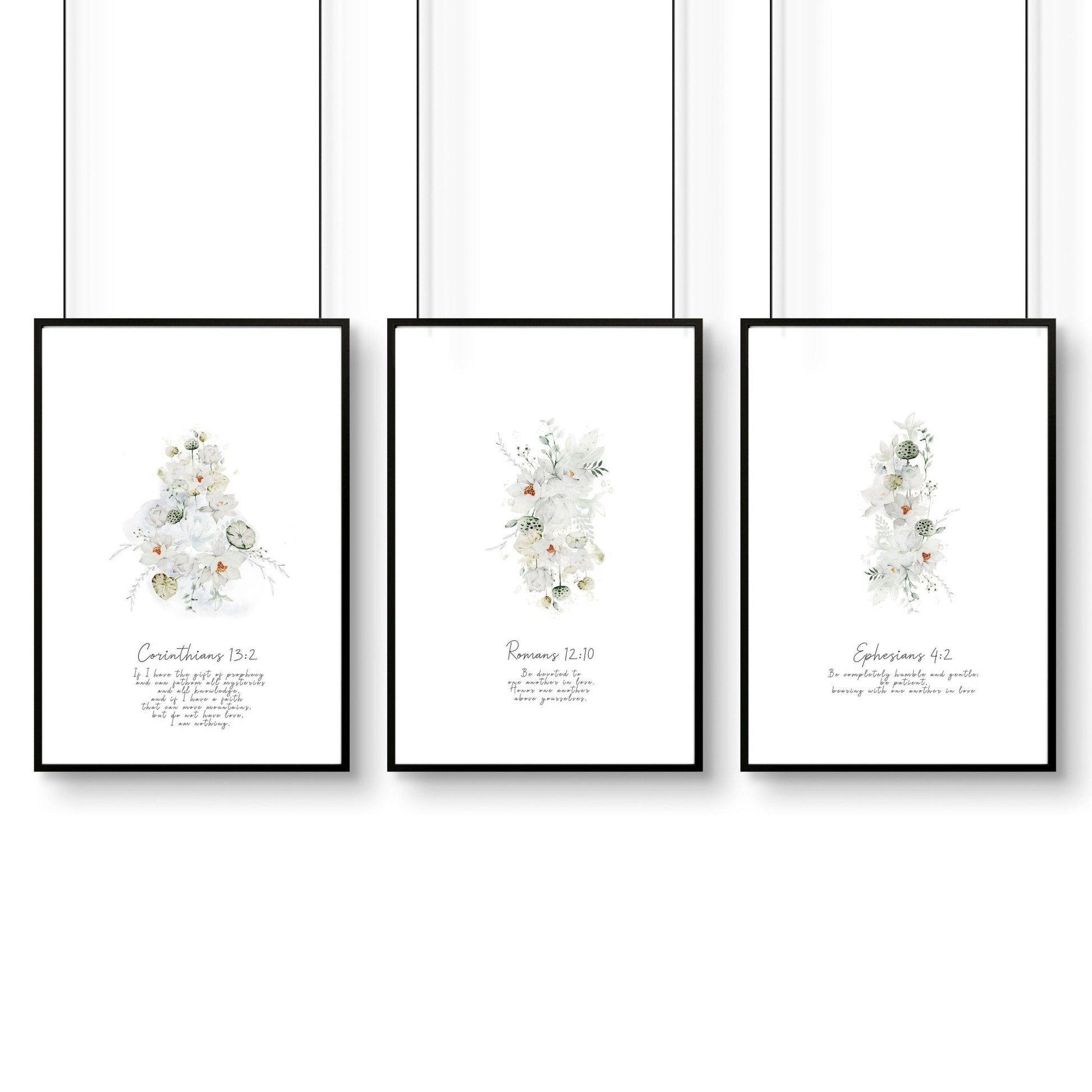 Christianity art for bedroom | set of 3 wall art prints