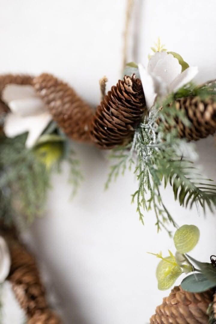 Heart Shaped Hanging Wreath with Pinecones