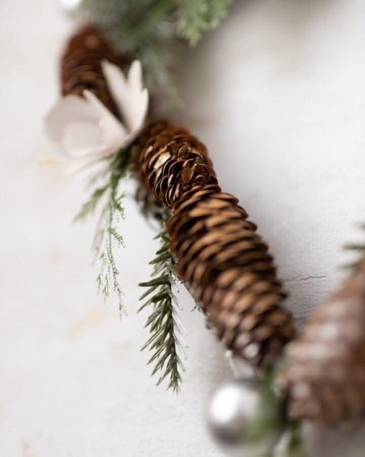 Heart Shaped Hanging Wreath with Pinecones