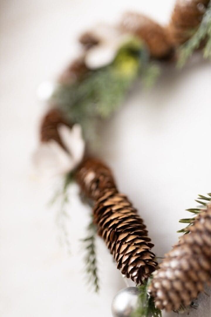 Heart Shaped Hanging Wreath with Pinecones