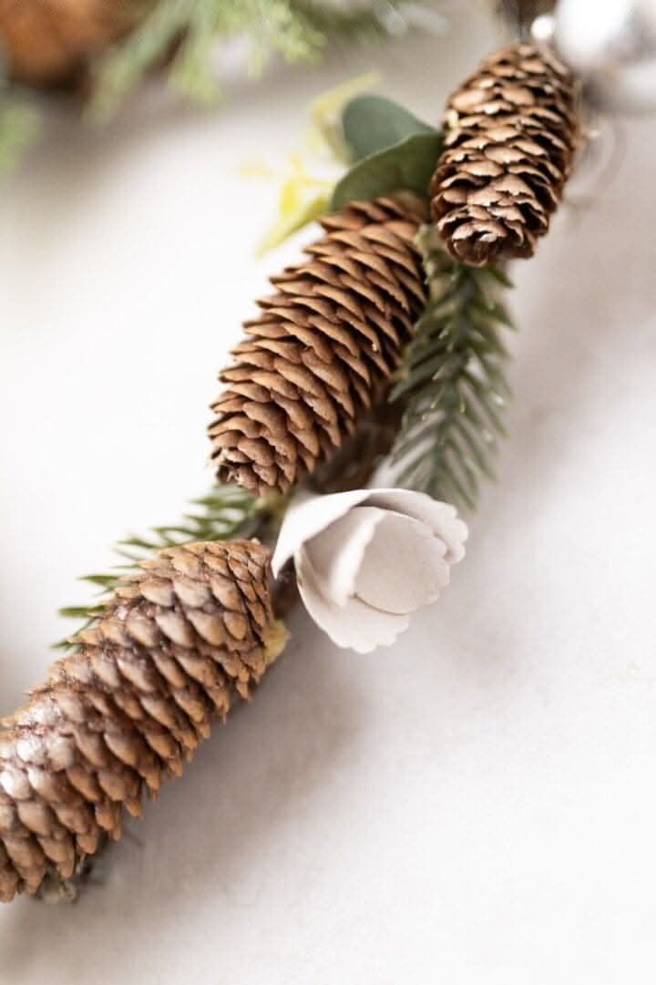 Heart Shaped Hanging Wreath with Pinecones