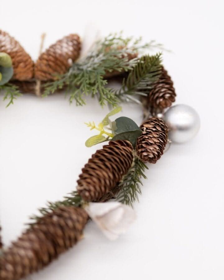 Heart Shaped Hanging Wreath with Pinecones
