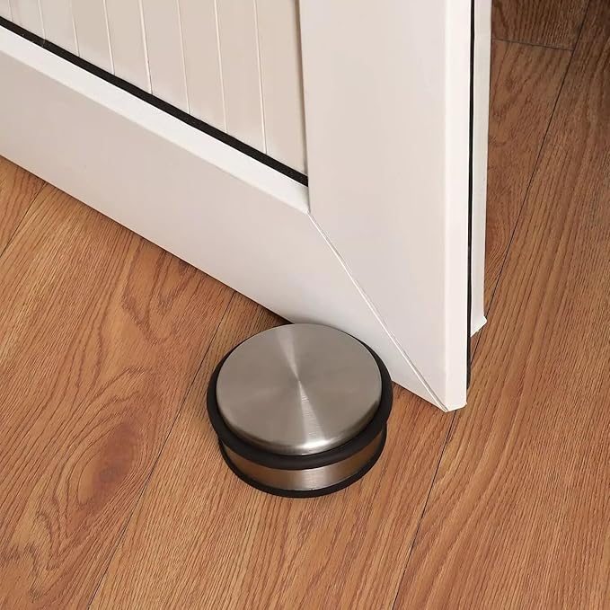 1kg Stainless Steel Door Stop with Non Slip Rubber Base