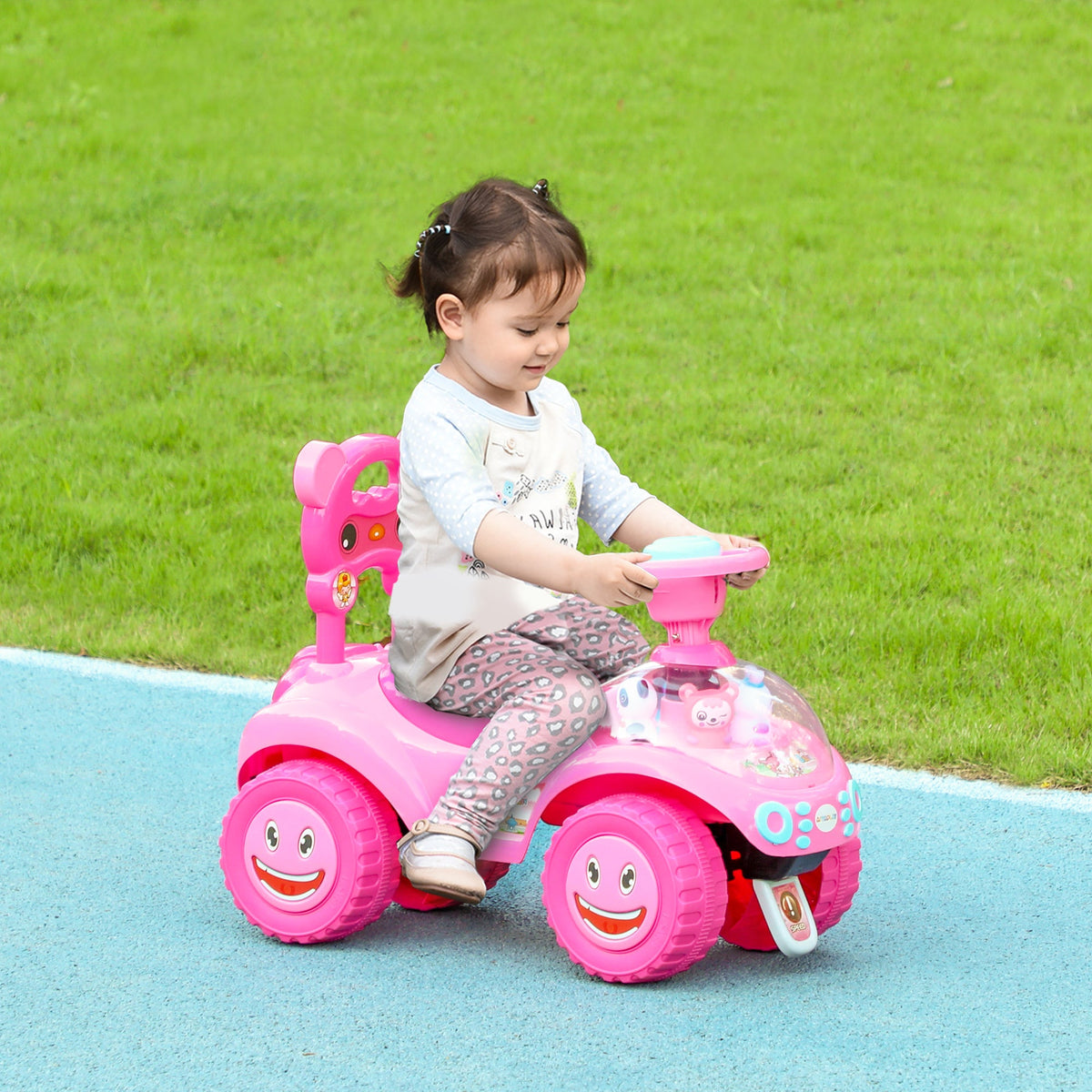 AIYAPLAY Ride on Toy, Foot to Floor Design with Music, Light, Horn