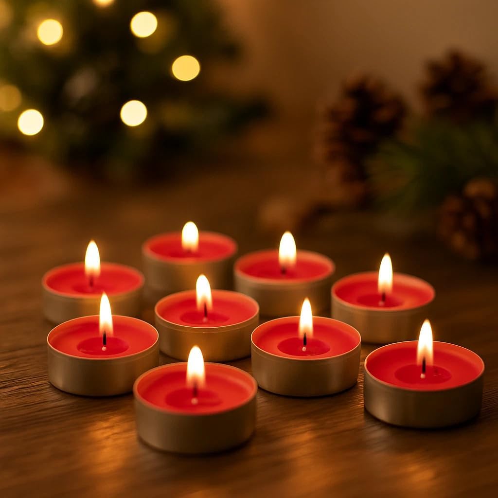 Apple Spiced Scented Tea Light Candles 4 Hour Burn Pack of 25