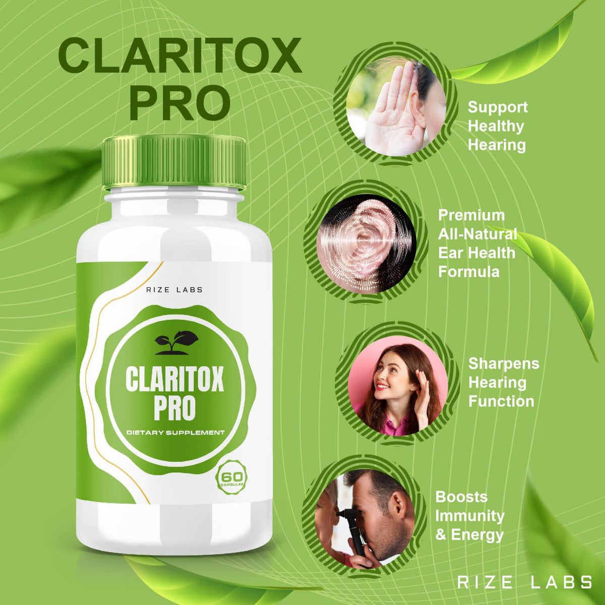 Rize Labs Claritox Pro Capsules 2 Pack - Vertigo Support | 120 Capsules