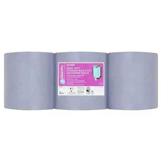 Clean Pro Heavy Duty Standard Blue 2 Ply 6 Centrefeed Rolls