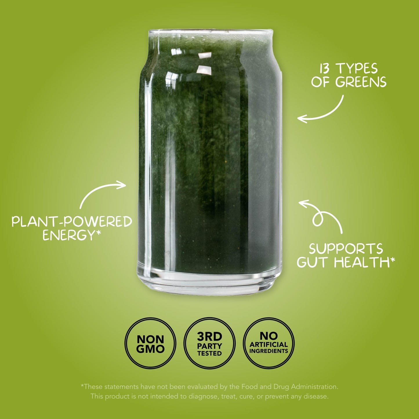 Clean Simple Eats Super Greens Powder — Green Apple Flavor, 30 Servings, Gluten Free