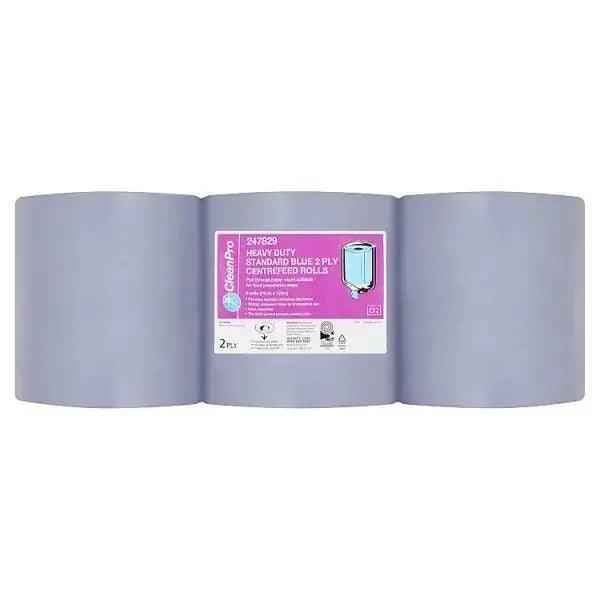 CleanPro Heavy Duty Standard Blue 2 Ply 6 Centrefeed Rolls