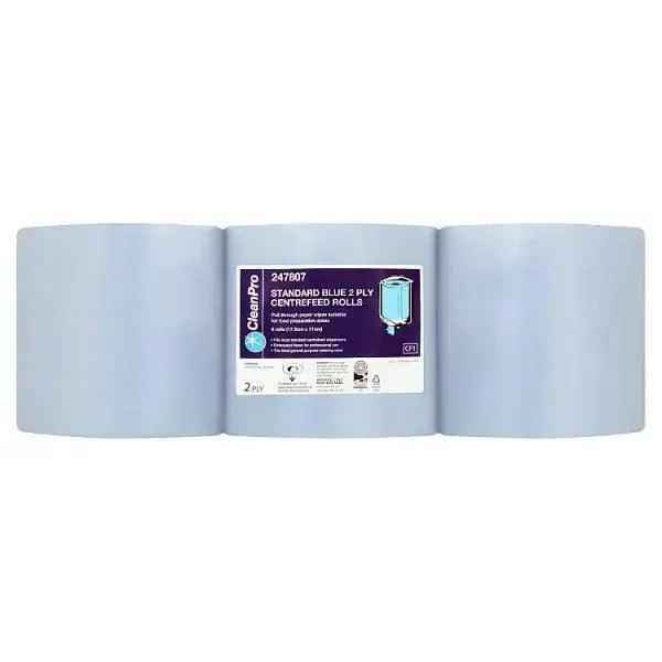 CleanPro Standard Blue 2 Ply 6 Centrefeed Rolls
