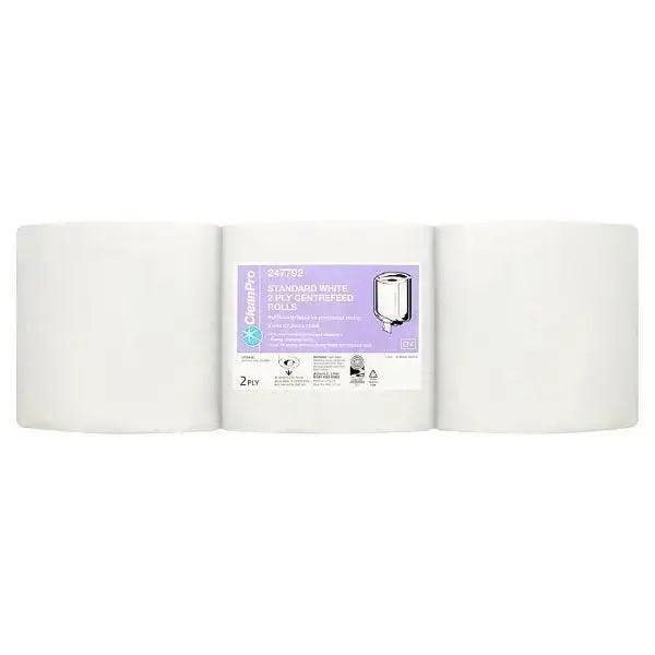 CleanPro Standard White 2 Ply 6 Centrefeed Rolls