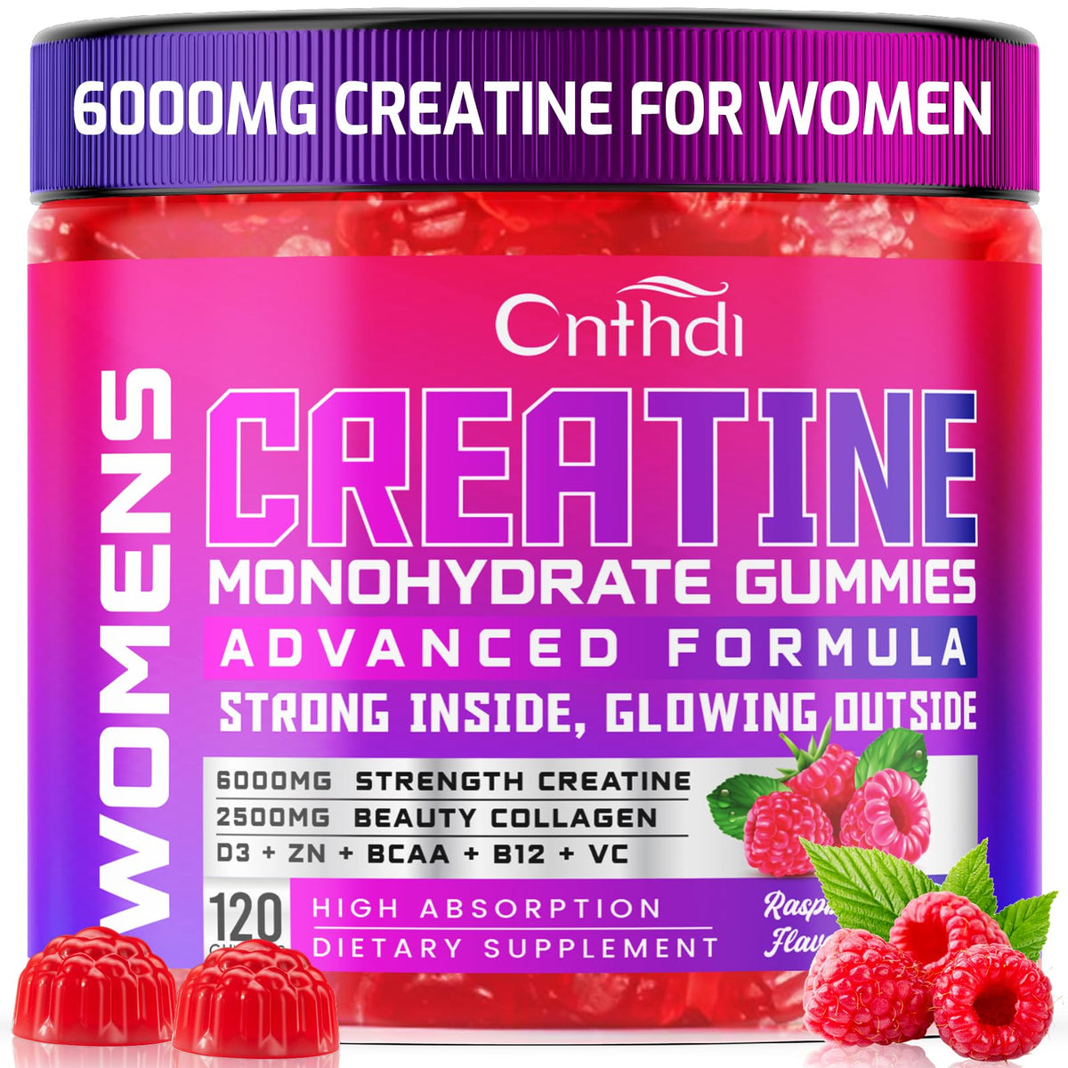 CNFHDI Creatine Monohydrate Gummies 6000MG – Women’s Pre-Workout
