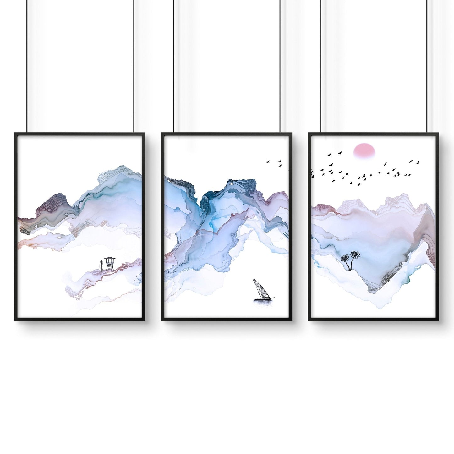Coastline print | set of 3 wall art prints