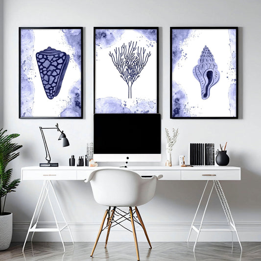 Office pictures for wall | set of 3 Coastal wall art prints