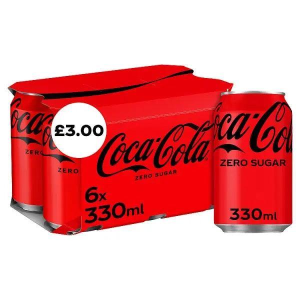 Coca-Cola Zero Sugar 6 x 330ml (Case of 4)