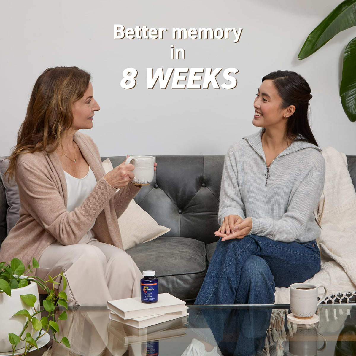 Memory+ Brain Supplement by CocoaVia | Clinically Proven 750 mg Cocoa Flavanols, Sugar Free, Vegan, 60-Day Supply