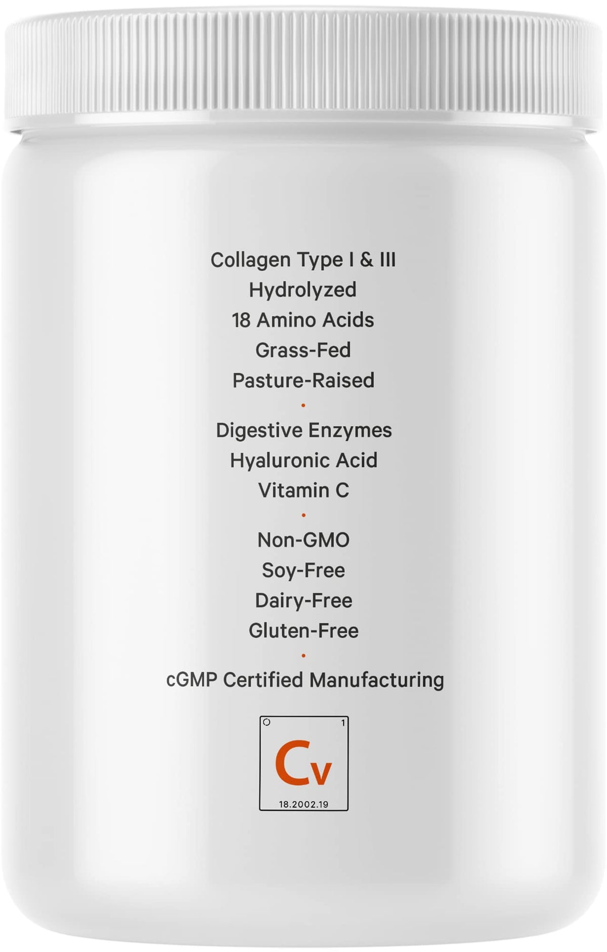 Codeage Collagen Peptides Powder + Vitamin C – Grass-Fed, Unflavored, 20g per Serving, 9.98 oz