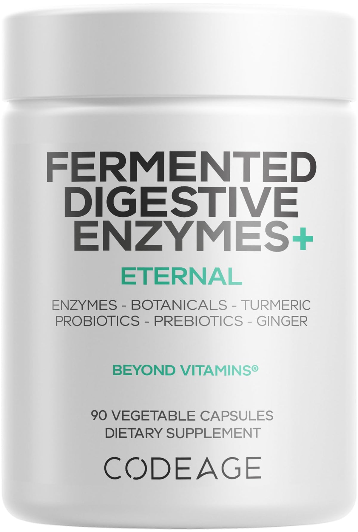 Codeage Fermented Digestive Enzymes - 3-Month Supply (90 Capsules) with Probiotics & Botanicals