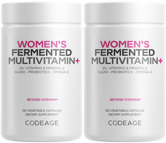 Codeage Women’s Daily Multivitamin – Fermented, Vegan, 25+ Vitamins, Probiotics (2 Pack)