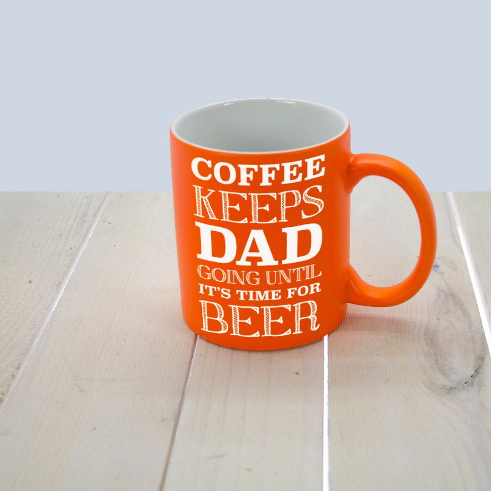 Coffee & Beer Loving Dad Matte Coloured Mug