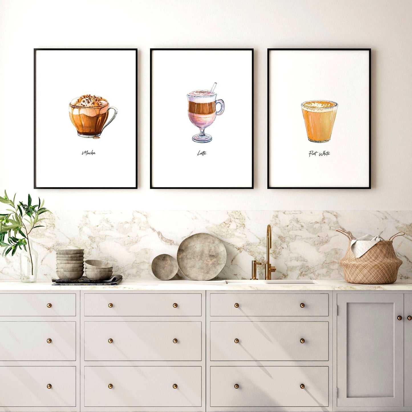 Coffee prints | set of 3 wall art prints