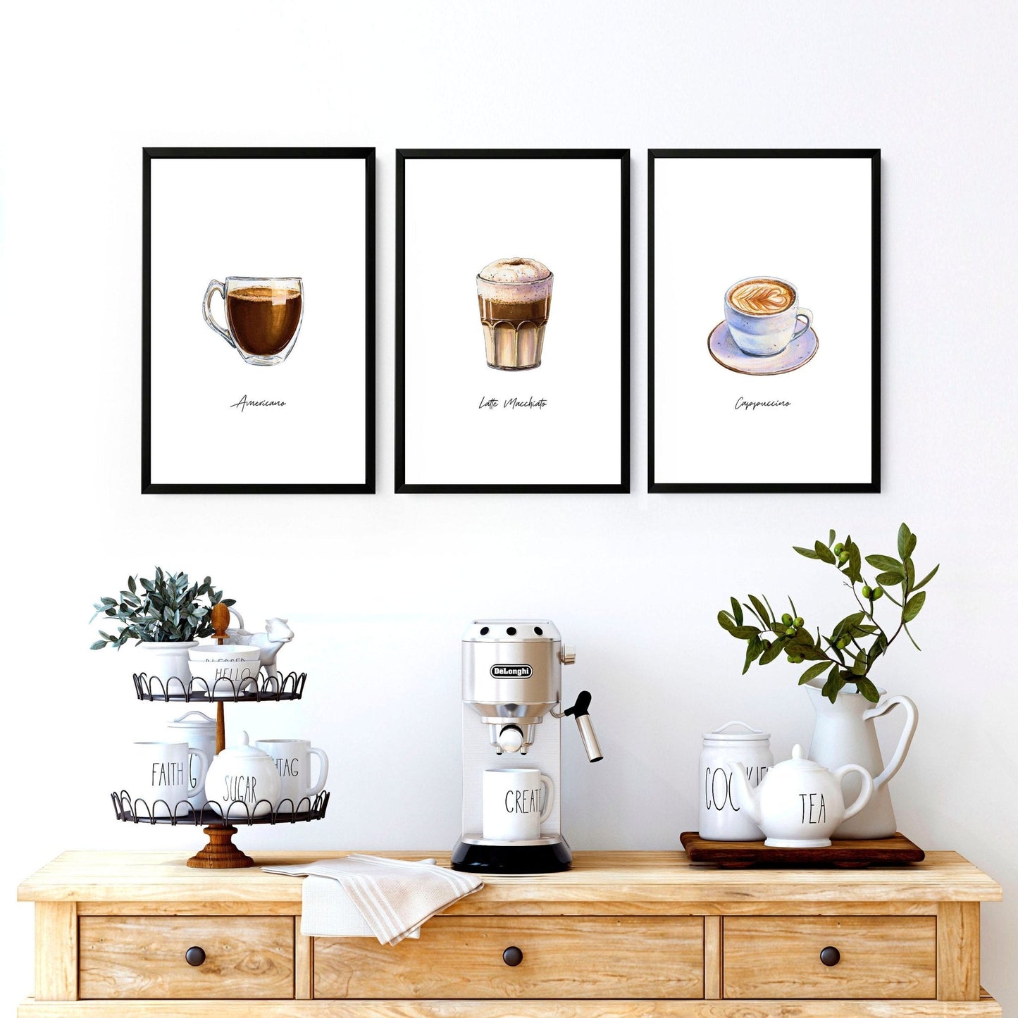 Coffee Shop decorations | set of 3 wall art prints
