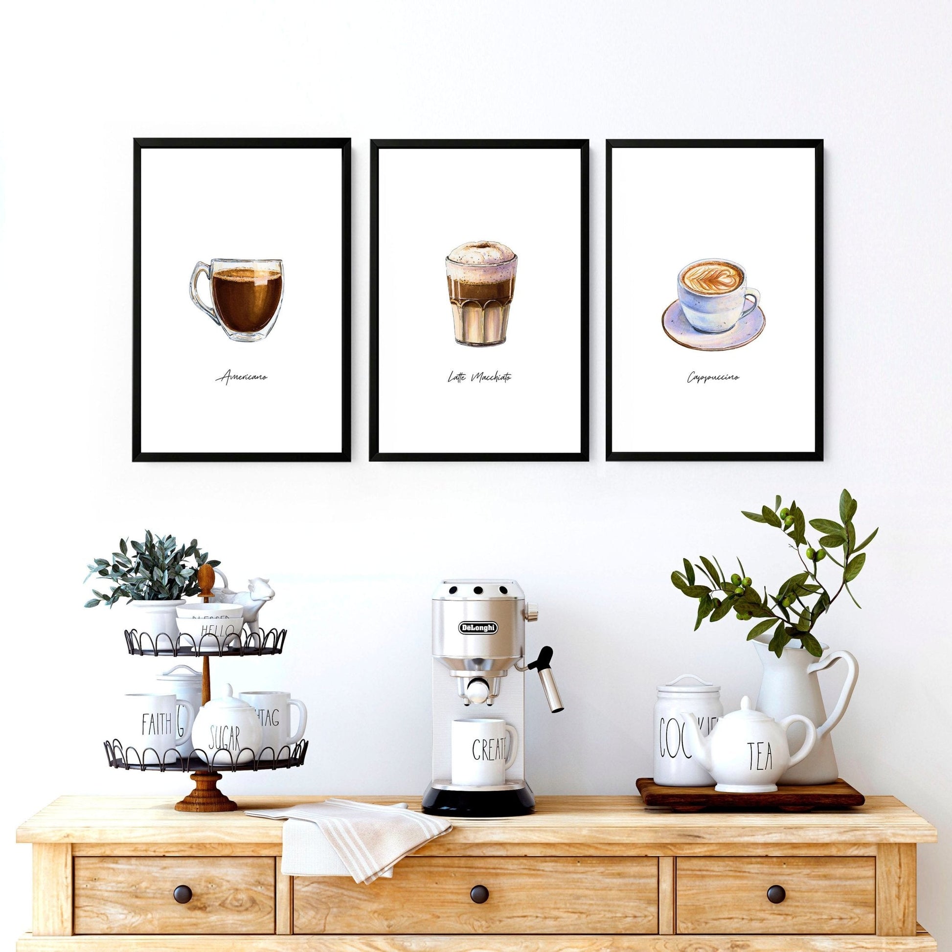 Coffee Shop decorations | set of 3 wall art prints