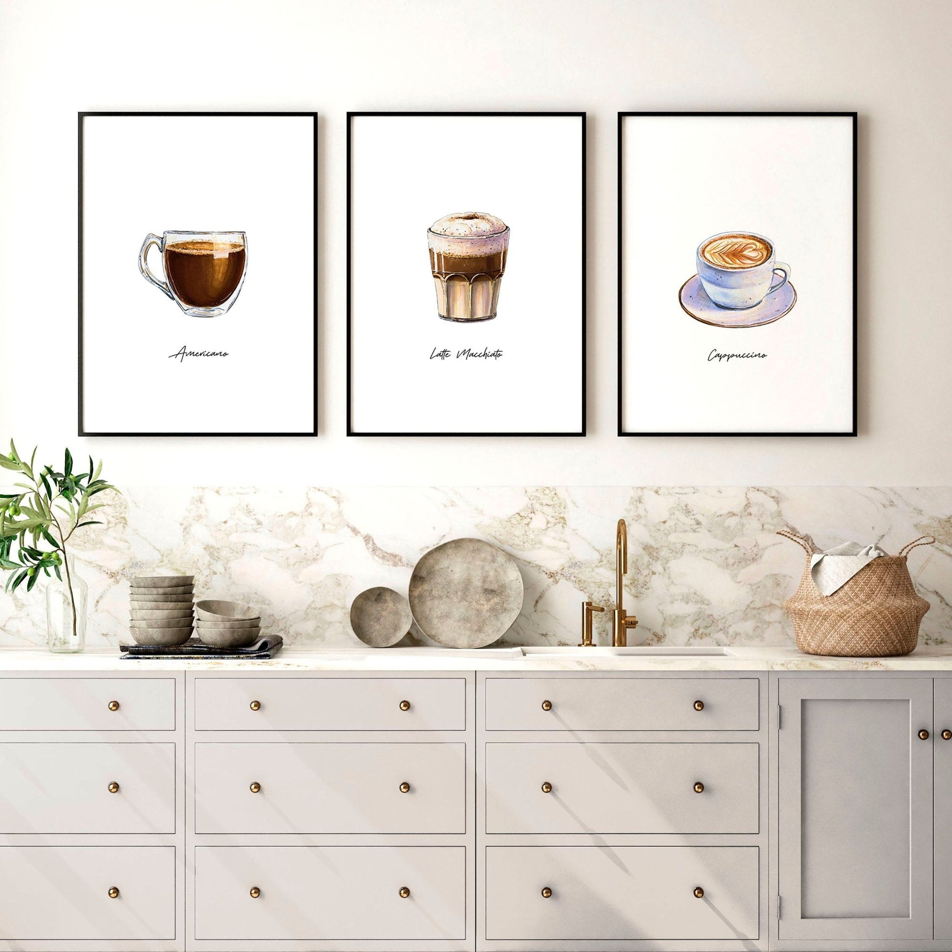 Coffee Shop decorations | set of 3 wall art prints
