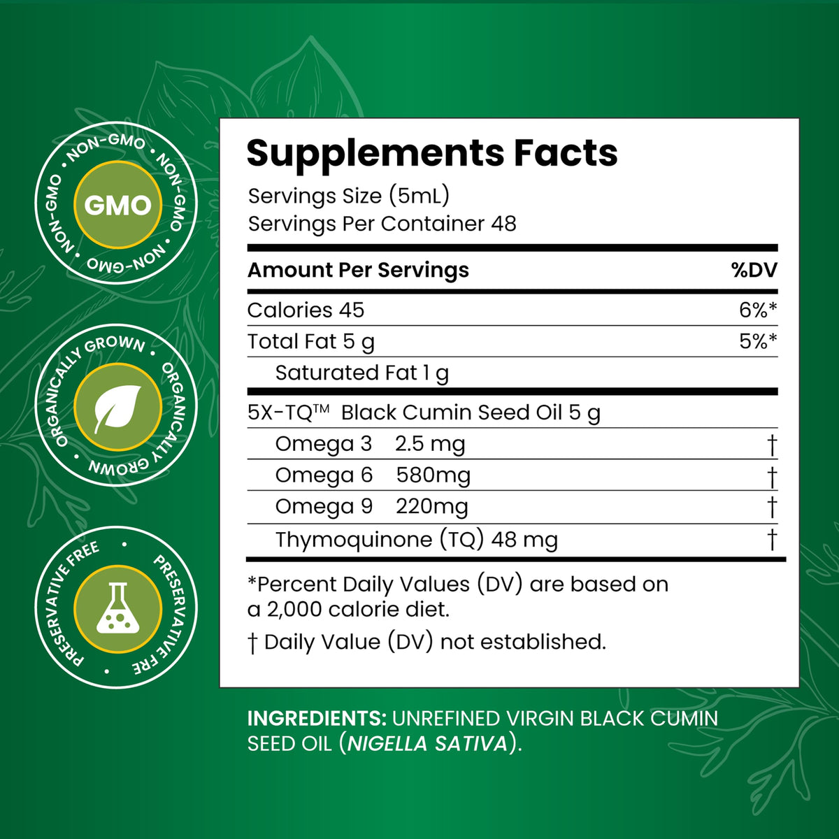 Amazing Herbs Premium Black Seed Oil - Cold Pressed Nigella Sativa | Digestive Health & Immune Support (4 oz)
