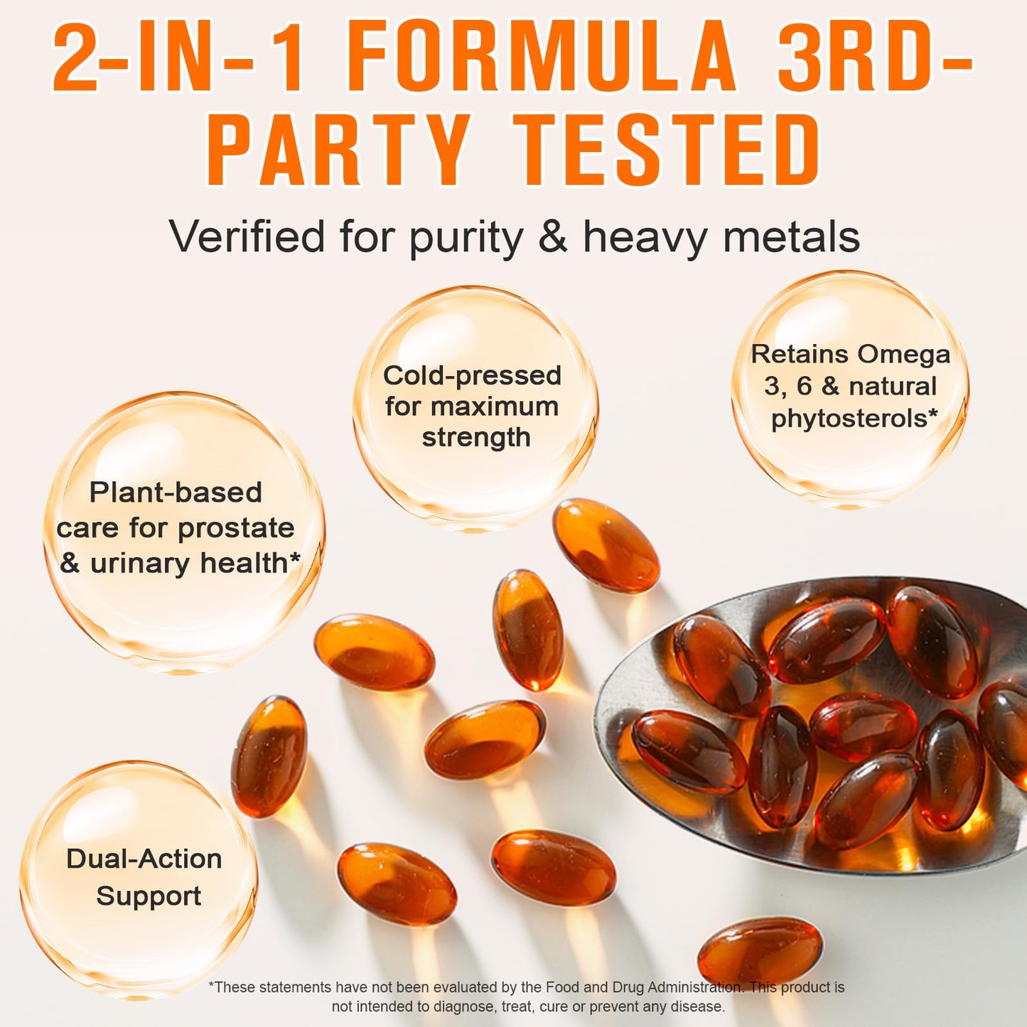 Pumpkin Seed Oil with Saw Palmetto Capsules - 2-in-1 Hair & Heart Support
