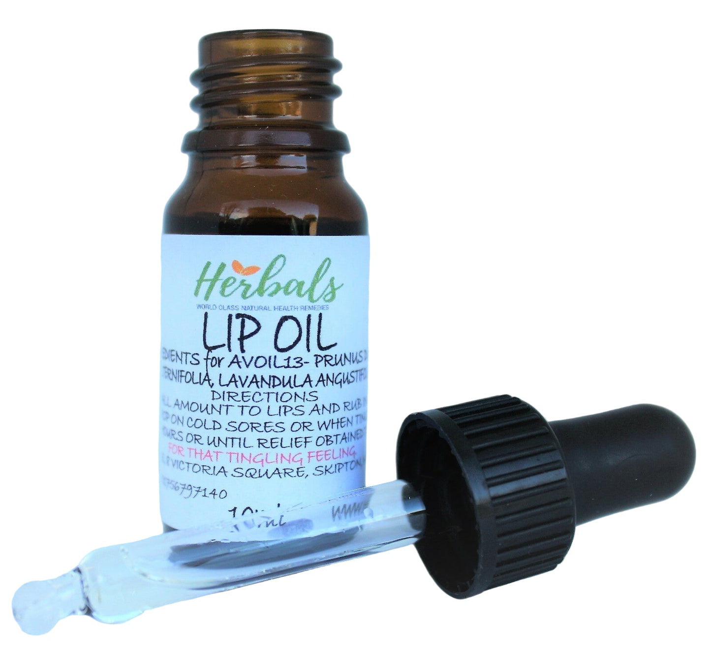Cold Sore Relief Oil – Natural Lip Treatment with Tea Tree, Lavender & Vitamin E – Handmade in Yorkshire by Herbalshire
