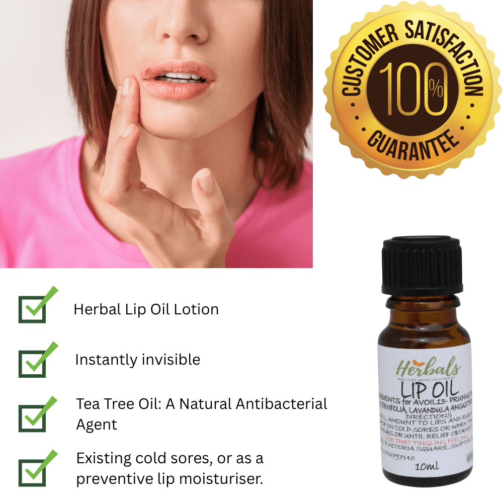 Cold Sore Lotion Liquid 10ml / 30ml Natural Herbal Oil with Tea Tree & Lavender