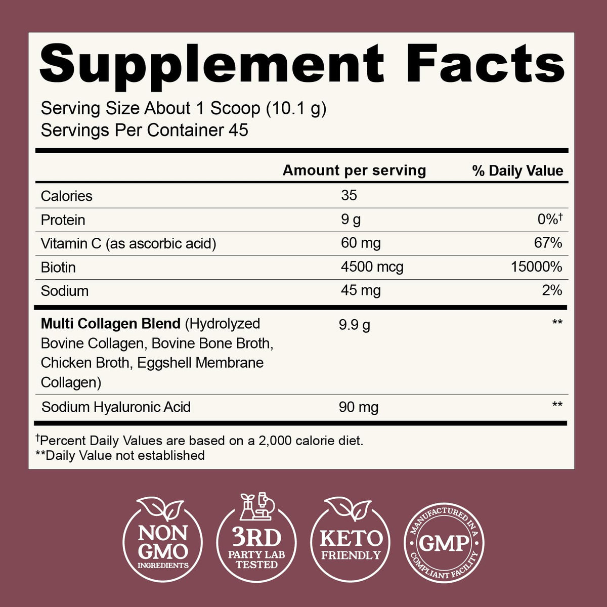 Multi Collagen Peptides Powder I-II-III-V-X with Hyaluronic Acid | Keto & Non-GMO