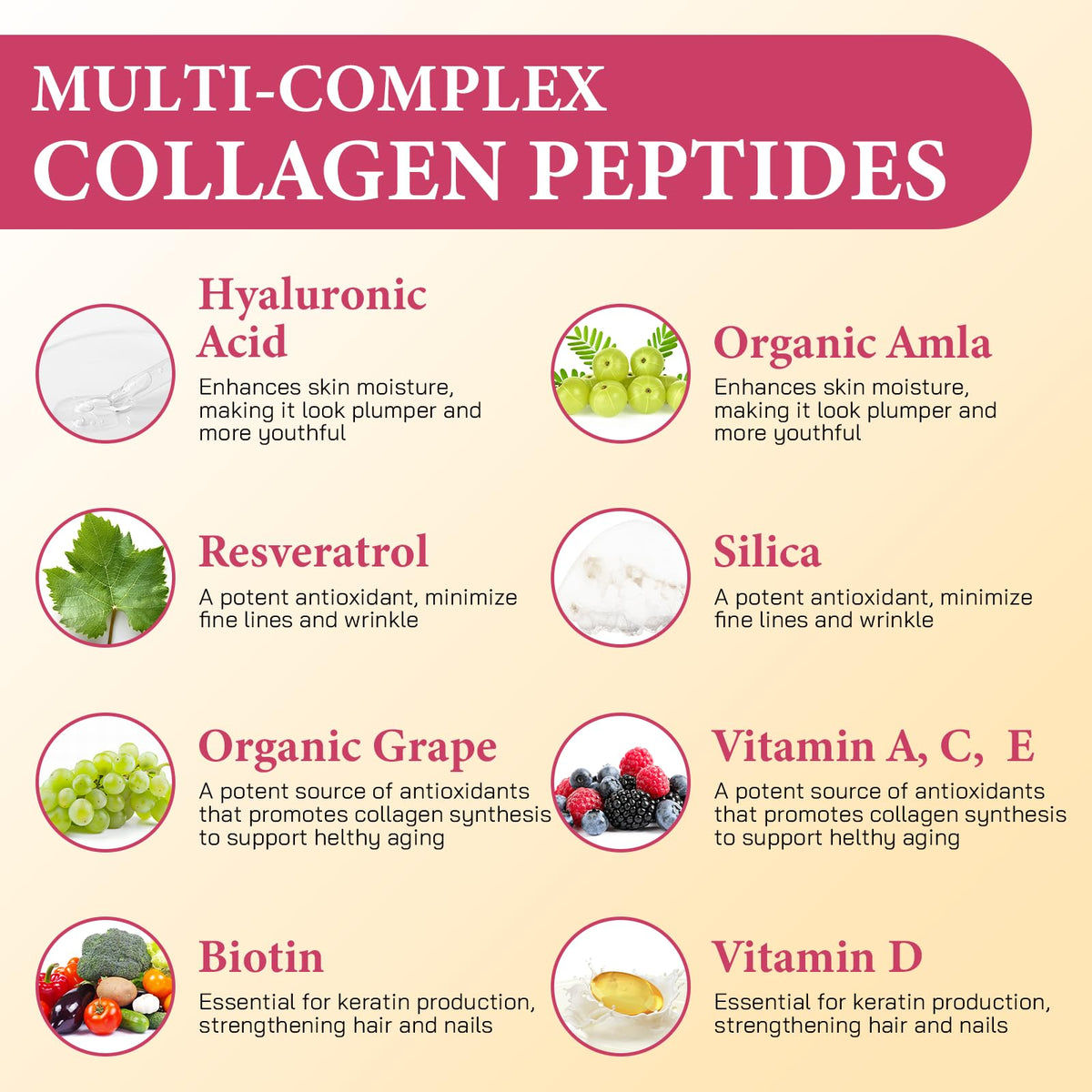 Collagen Gummies for Women – Multi-Collagen Type I-V, 0 Sugar, 180 Gummies